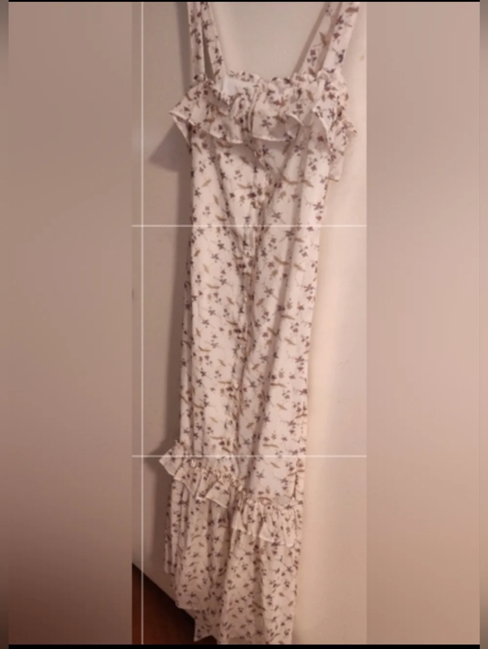 Lulus White Floral Ruffles Summer 14 PTP  Southern Long Dress 41